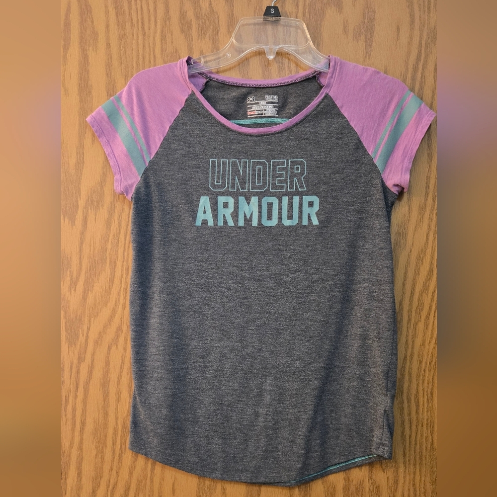Cute Gray And Purple Under Armour Short Sleeve Tee